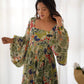 Lorenvalley Women Pure Soft Faux Georgette Floral Print Anarkali Gown - Seagreen - Swadesiicart
