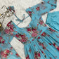 Lorenvalley Fashion Women Pure Soft Faux Georgette Floral Print Fully Flair Anarkali Kurta Pant With Dupatta Set - Skyblue | Swadesiicart