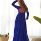Lorenvalley Women Pure Soft Faux Georgette Leheriya Print Anarkali Gown - Blue | Swadesiicart