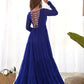 Lorenvalley Women Pure Soft Faux Georgette Leheriya Print Anarkali Gown - Blue | Swadesiicart