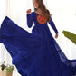 Lorenvalley Women Pure Soft Faux Georgette Leheriya Print Anarkali Gown - Blue | Swadesiicart