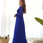 Lorenvalley Women Pure Soft Faux Georgette Leheriya Print Anarkali Gown - Blue | Swadesiicart