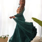 Lorenvalley Women Pure Soft Faux Georgette Leheriya Print Anarkali Gown - Green | Swadesiicart
