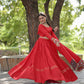 Lorenvalley Red Rayon with Real Mirror Embroidered Kutchi Thread work with codi Lehenga Choli | Swadesiicart