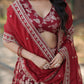 Lorenvalley Maroon Pure Viscose Jacquard with Embroidered Sequins work Lehenga Choli | Swadesiicart
