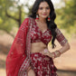 Lorenvalley Maroon Pure Viscose Jacquard with Embroidered Sequins work Lehenga Choli | Swadesiicart