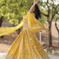 Lorenvalley Yellow Pure Viscose Jacquard with Embroidered Sequins work Lehenga Choli | Swadesiicart