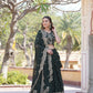 Lorenvalley Green Faux Blooming Georgette with Sequins Embroidered work Lehenga Choli | Swadesiicart
