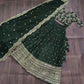 Lorenvalley Green Faux Blooming Georgette with Sequins Embroidered work Lehenga Choli | Swadesiicart