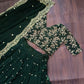 Lorenvalley Green Faux Blooming Georgette with Sequins Embroidered work Lehenga Choli | Swadesiicart
