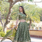 Lorenvalley Green Pure Viscose Jacquard with Embroidered Sequins work Lehenga Choli | Swadesiicart