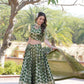 Lorenvalley Green Pure Viscose Jacquard with Embroidered Sequins work Lehenga Choli | Swadesiicart