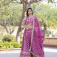 Lorenvalley Magenta Pure Viscose Jacquard with Embroidered Sequins work Lehenga Choli | Swadesiicart