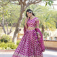 Lorenvalley Magenta Pure Viscose Jacquard with Embroidered Sequins work Lehenga Choli | Swadesiicart