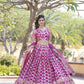 Lorenvalley Magenta Pure Viscose Jacquard with Embroidered Sequins work Lehenga Choli | Swadesiicart