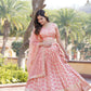Lorenvalley Peach Pure Viscose Jacquard with Embroidered Sequins work Lehenga Choli | Swadesiicart