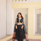 Lorenvalley Black Viscose Jacquard Lehenga Choli with Gajji silk Dupatta | Swadesiicart