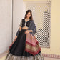 Lorenvalley Black Viscose Jacquard Lehenga Choli with Gajji silk Dupatta | Swadesiicart