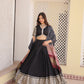 Lorenvalley Black Viscose Jacquard Lehenga Choli with Gajji silk Dupatta | Swadesiicart