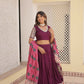 Lorenvalley Purple Viscose Jacquard Lehenga Choli with Gajji silk Dupatta | Swadesiicart