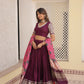 Lorenvalley Purple Viscose Jacquard Lehenga Choli with Gajji silk Dupatta | Swadesiicart
