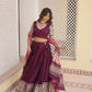 Lorenvalley Purple Viscose Jacquard Lehenga Choli with Gajji silk Dupatta | Swadesiicart