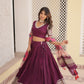 Lorenvalley Purple Viscose Jacquard Lehenga Choli with Gajji silk Dupatta | Swadesiicart