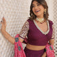 Lorenvalley Purple Viscose Jacquard Lehenga Choli with Gajji silk Dupatta | Swadesiicart