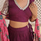 Lorenvalley Purple Viscose Jacquard Lehenga Choli with Gajji silk Dupatta | Swadesiicart