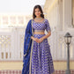 Lorenvalley Blue Pure Viscose Jacquard with Embroidered Sequins work Lehenga Choli | Swadesiicart