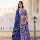 Lorenvalley Blue Pure Viscose Jacquard with Embroidered Sequins work Lehenga Choli | Swadesiicart