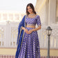 Lorenvalley Blue Pure Viscose Jacquard with Embroidered Sequins work Lehenga Choli | Swadesiicart