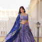 Lorenvalley Blue Pure Viscose Jacquard with Embroidered Sequins work Lehenga Choli | Swadesiicart