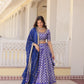 Lorenvalley Blue Pure Viscose Jacquard with Embroidered Sequins work Lehenga Choli | Swadesiicart