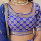 Lorenvalley Blue Pure Viscose Jacquard with Embroidered Sequins work Lehenga Choli | Swadesiicart