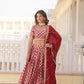 Lorenvalley Maroon Pure Viscose Jacquard with Embroidered Sequins work Lehenga Choli | Swadesiicart