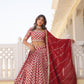 Lorenvalley Maroon Pure Viscose Jacquard with Embroidered Sequins work Lehenga Choli | Swadesiicart