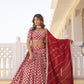 Lorenvalley Maroon Pure Viscose Jacquard with Embroidered Sequins work Lehenga Choli | Swadesiicart