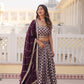 Lorenvalley Purple Pure Viscose Jacquard with Embroidered Sequins work Lehenga Choli | Swadesiicart