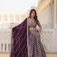 Lorenvalley Purple Pure Viscose Jacquard with Embroidered Sequins work Lehenga Choli | Swadesiicart