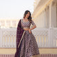 Lorenvalley Purple Pure Viscose Jacquard with Embroidered Sequins work Lehenga Choli | Swadesiicart