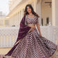 Lorenvalley Purple Pure Viscose Jacquard with Embroidered Sequins work Lehenga Choli | Swadesiicart