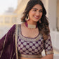 Lorenvalley Purple Pure Viscose Jacquard with Embroidered Sequins work Lehenga Choli | Swadesiicart