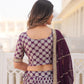 Lorenvalley Purple Pure Viscose Jacquard with Embroidered Sequins work Lehenga Choli | Swadesiicart
