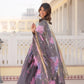 Lorenvalley Grey Russian Silk Digital Printed with Embroidered Sequins work Lehenga Choli | Swadesiicart