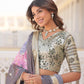 Lorenvalley Grey Russian Silk Digital Printed with Embroidered Sequins work Lehenga Choli | Swadesiicart