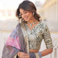 Lorenvalley Grey Russian Silk Digital Printed with Embroidered Sequins work Lehenga Choli | Swadesiicart