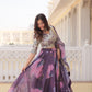 Lorenvalley Purple Russian Silk Digital Printed with Embroidered Sequins work Lehenga Choli | Swadesiicart