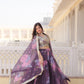 Lorenvalley Purple Russian Silk Digital Printed with Embroidered Sequins work Lehenga Choli | Swadesiicart