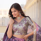 Lorenvalley Purple Russian Silk Digital Printed with Embroidered Sequins work Lehenga Choli | Swadesiicart